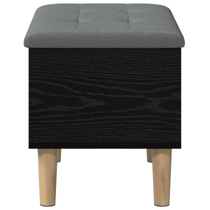Storage Bench with Cushion Black Oak 62 x 42 x 46 cm