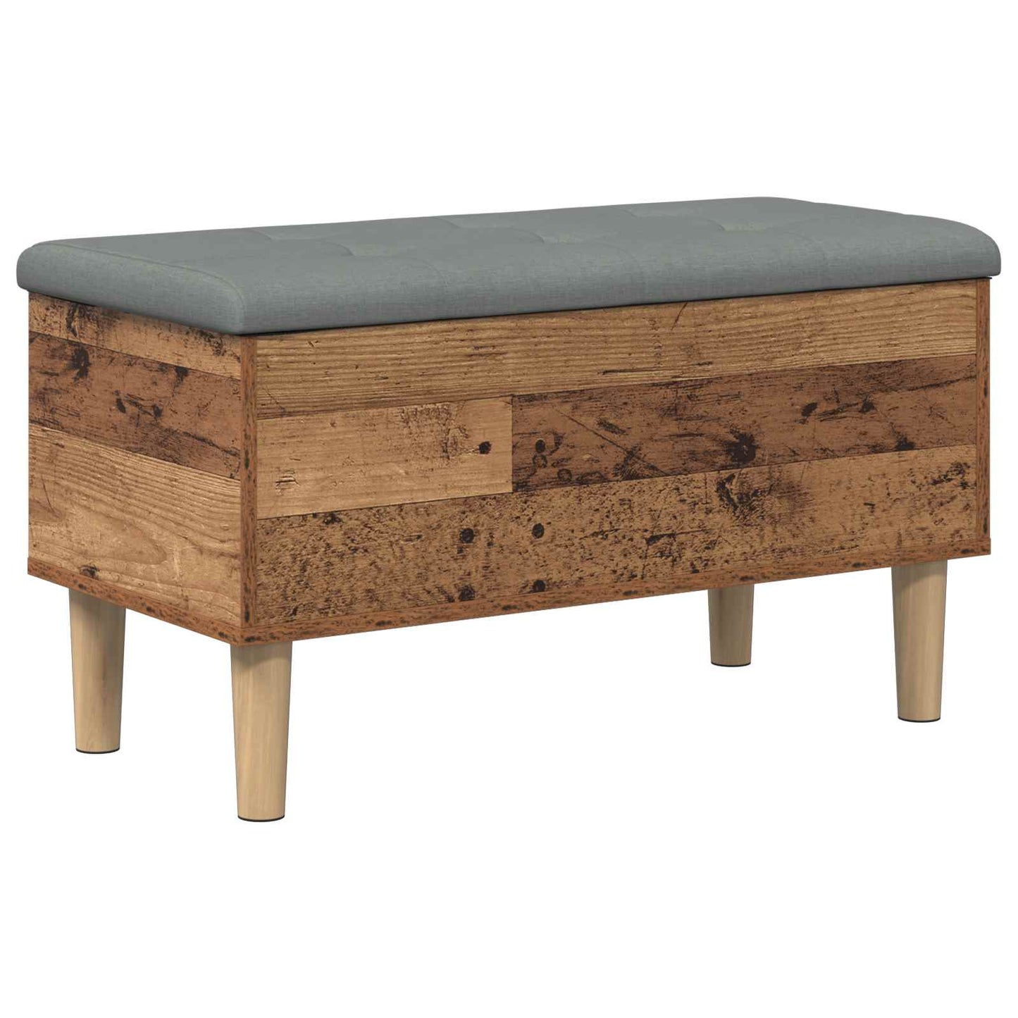 Storage Bench with Cushion Oak Wood 82 x 42 x 46 cm