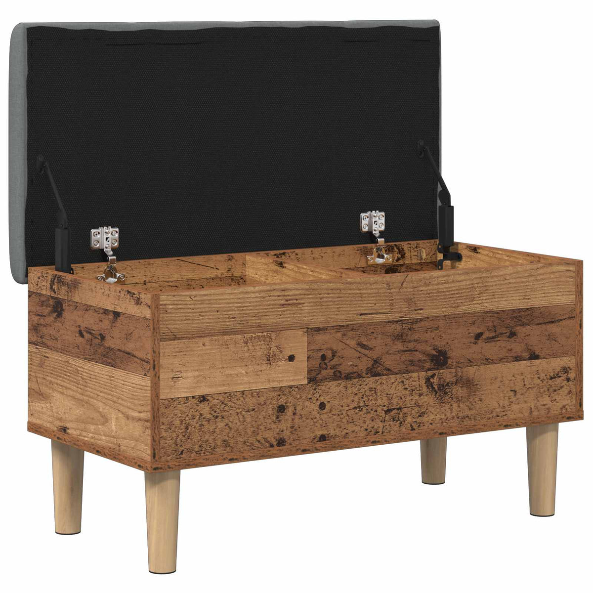 Storage Bench with Cushion Oak Wood 82 x 42 x 46 cm
