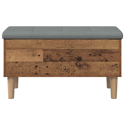 Storage Bench with Cushion Oak Wood 82 x 42 x 46 cm
