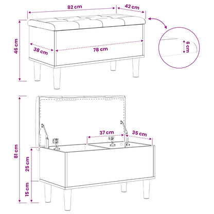 Storage Bench with Cushion Oak Wood 82 x 42 x 46 cm