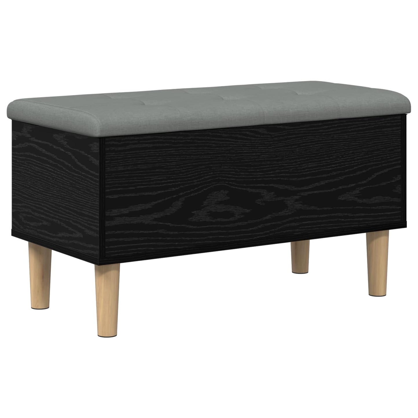 Storage Bench with Cushion Black Oak 82 x 42 x 46 cm