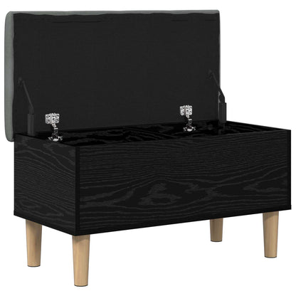 Storage Bench with Cushion Black Oak 82 x 42 x 46 cm