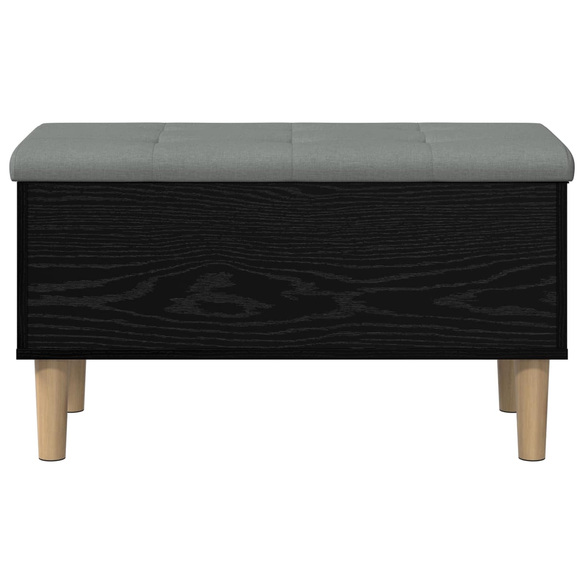 Storage Bench with Cushion Black Oak 82 x 42 x 46 cm