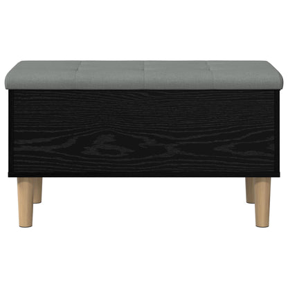Storage Bench with Cushion Black Oak 82 x 42 x 46 cm