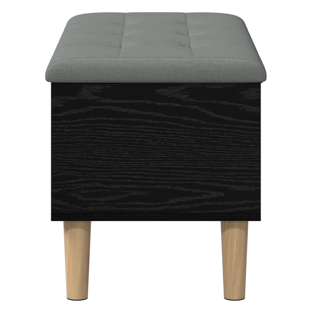 Storage Bench with Cushion Black Oak 82 x 42 x 46 cm