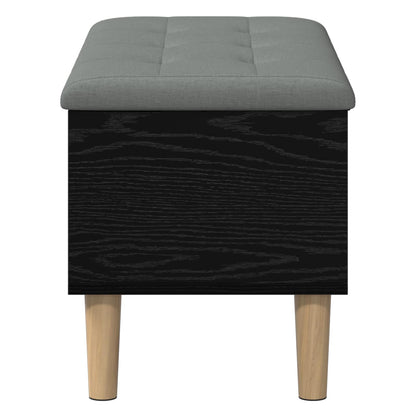 Storage Bench with Cushion Black Oak 82 x 42 x 46 cm