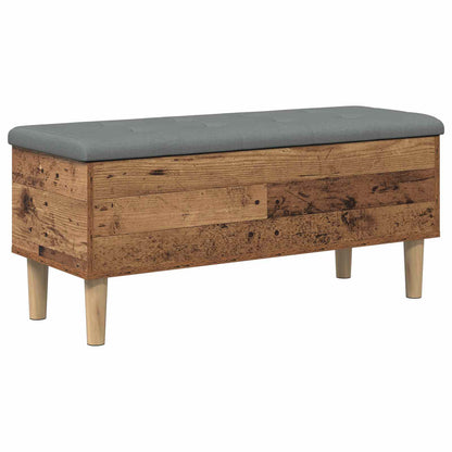 Storage Bench with Cushion Oak Wood 102 x 42 x 46 cm