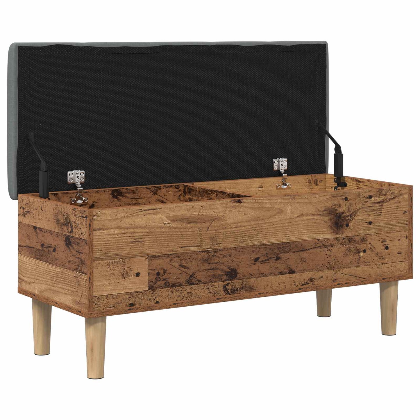 Storage Bench with Cushion Oak Wood 102 x 42 x 46 cm