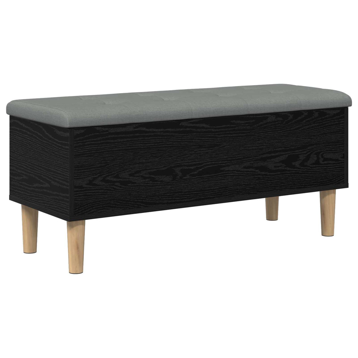 Storage Bench with Cushion Black Oak 102 x 42 x 46 cm