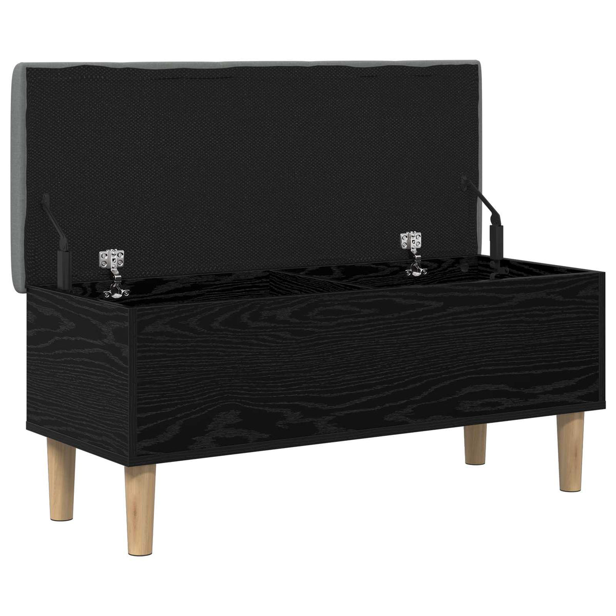 Storage Bench with Cushion Black Oak 102 x 42 x 46 cm