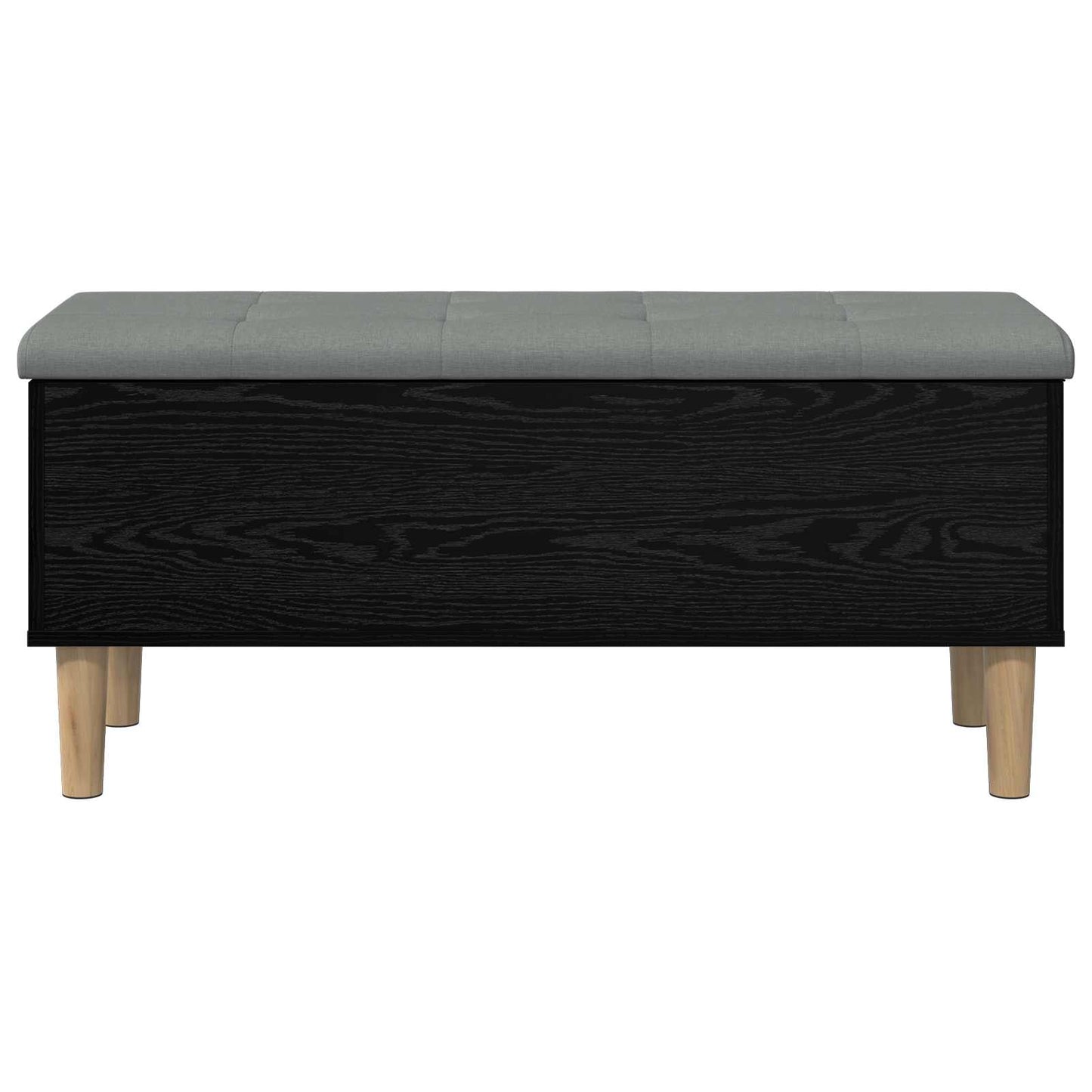 Storage Bench with Cushion Black Oak 102 x 42 x 46 cm