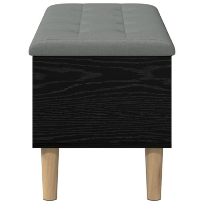 Storage Bench with Cushion Black Oak 102 x 42 x 46 cm