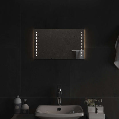 LED Bathroom Mirror Transparent 50 x 30 cm Tempered Glass