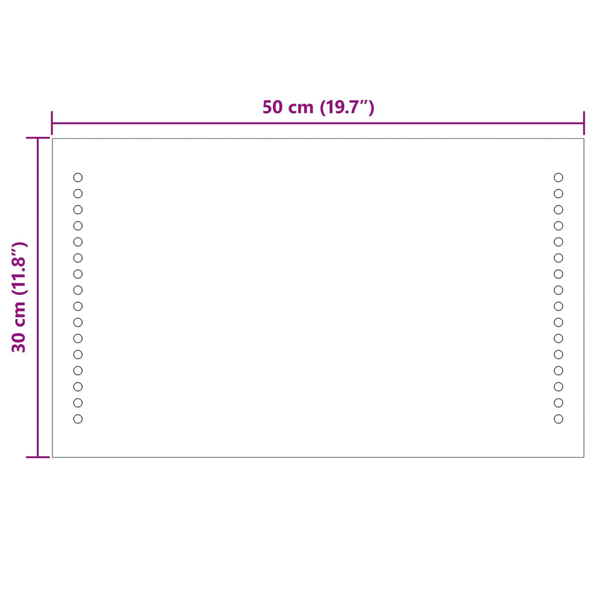 LED Bathroom Mirror Transparent 50 x 30 cm Tempered Glass