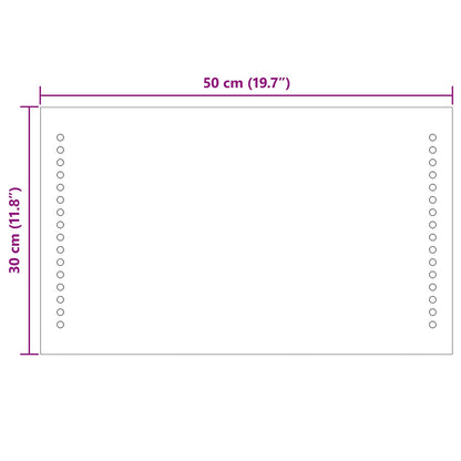 LED Bathroom Mirror Transparent 50 x 30 cm Tempered Glass