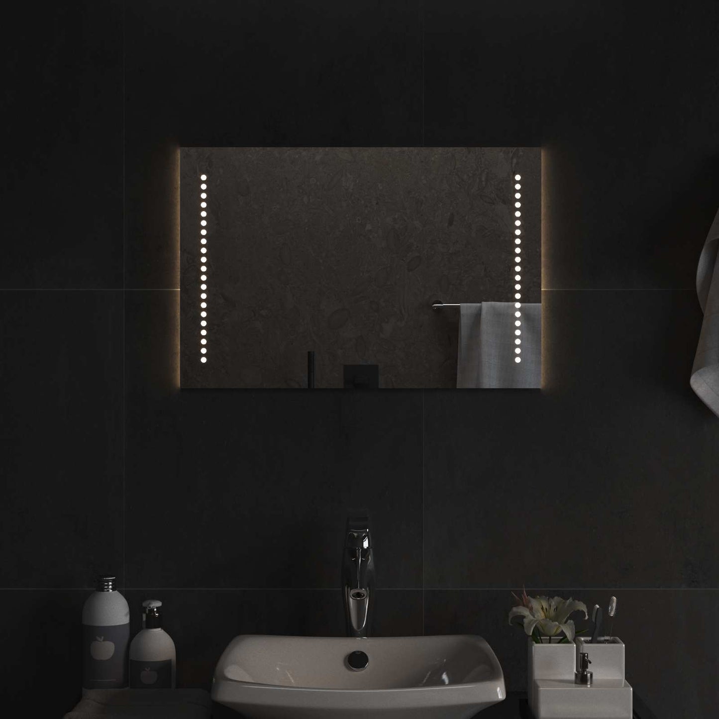 LED Bathroom Mirror Transparent 60 x 40 cm Tempered Glass