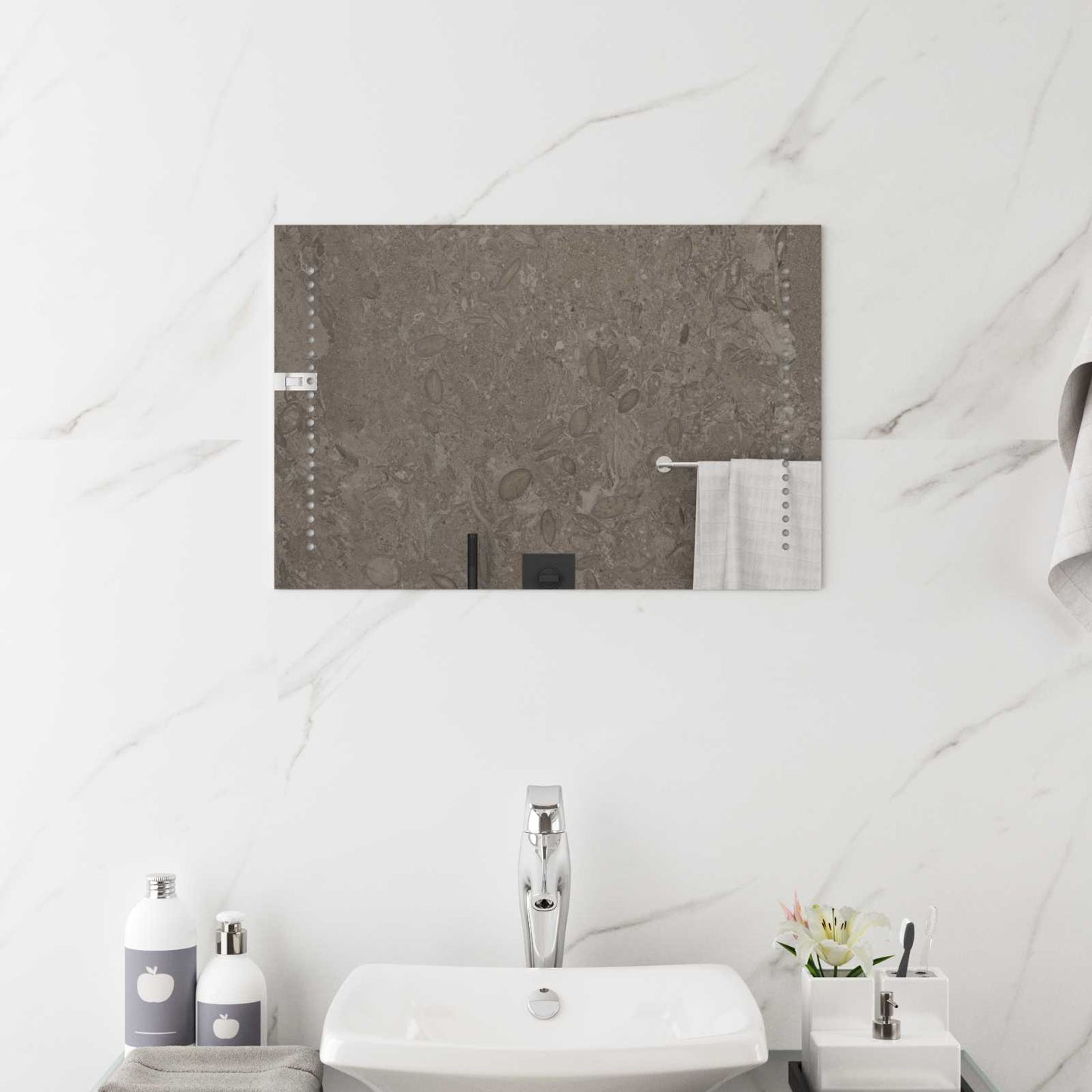 LED Bathroom Mirror Transparent 60 x 40 cm Tempered Glass