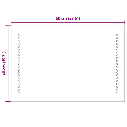 LED Bathroom Mirror Transparent 60 x 40 cm Tempered Glass