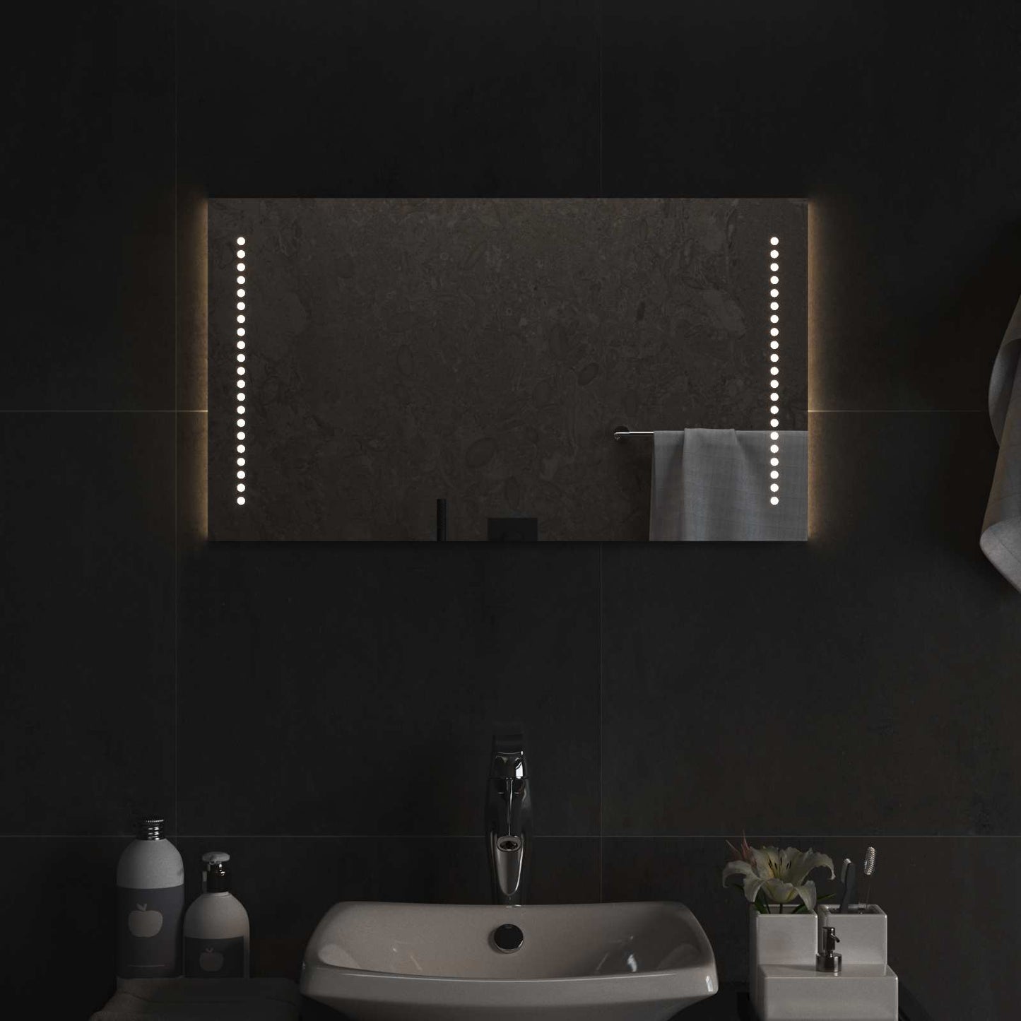 LED Bathroom Mirror Transparent 70 x 40 cm Tempered Glass