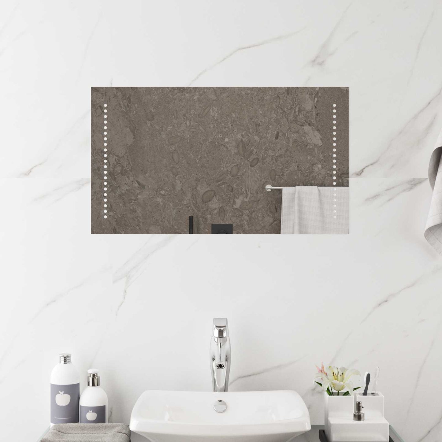 LED Bathroom Mirror Transparent 70 x 40 cm Tempered Glass