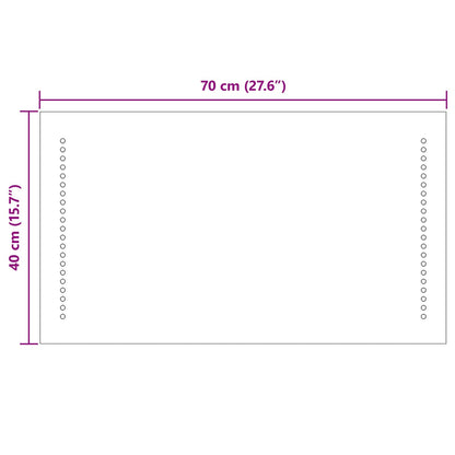 LED Bathroom Mirror Transparent 70 x 40 cm Tempered Glass