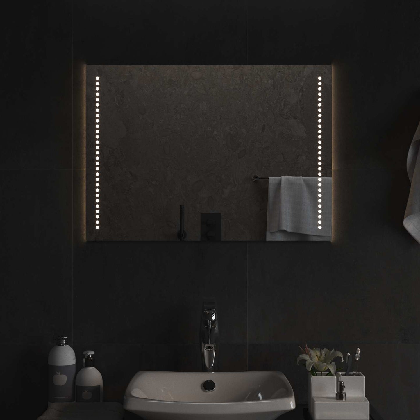 LED Bathroom Mirror Transparent 70 x 50 cm Tempered Glass