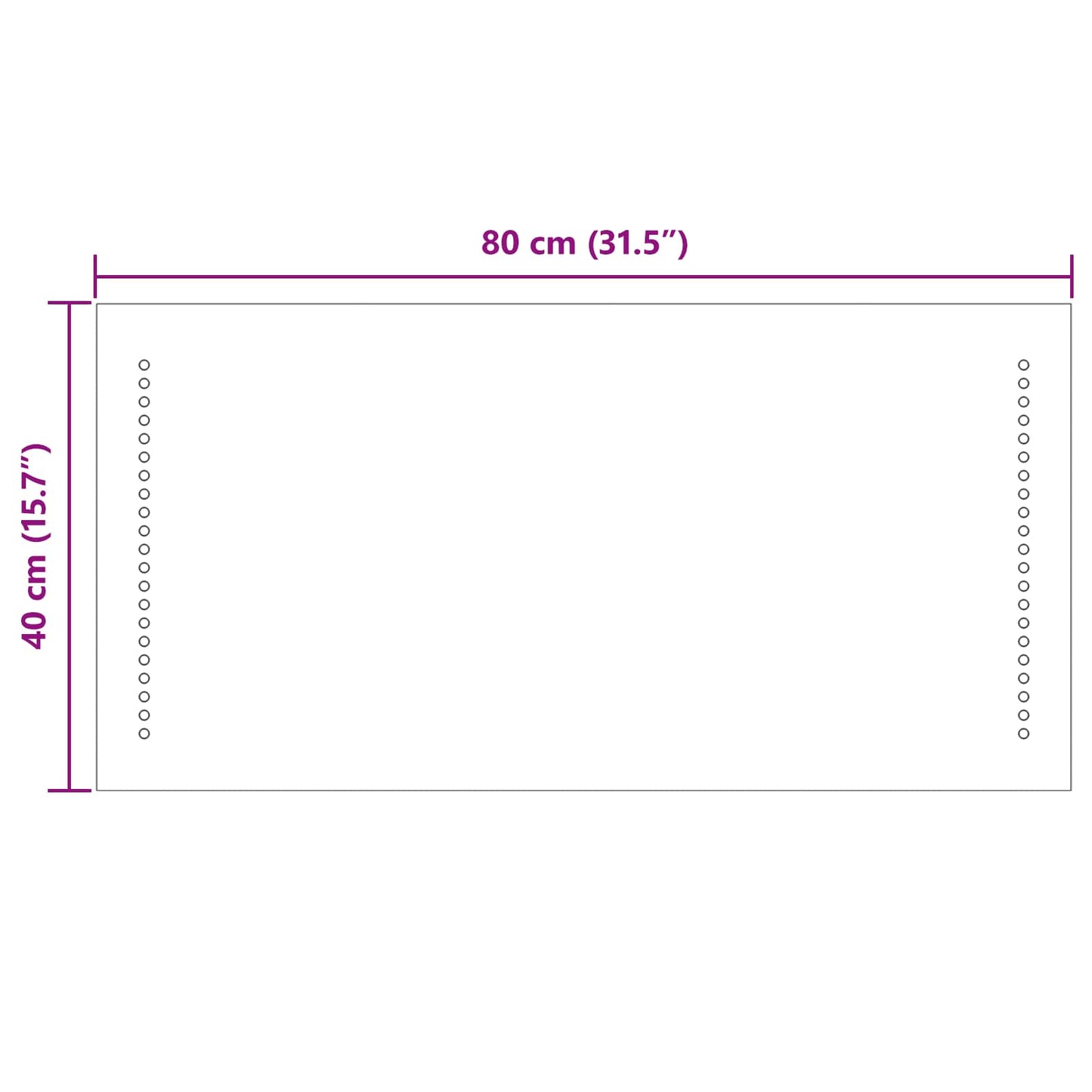 LED Bathroom Mirror Transparent 80 x 40 cm Tempered Glass
