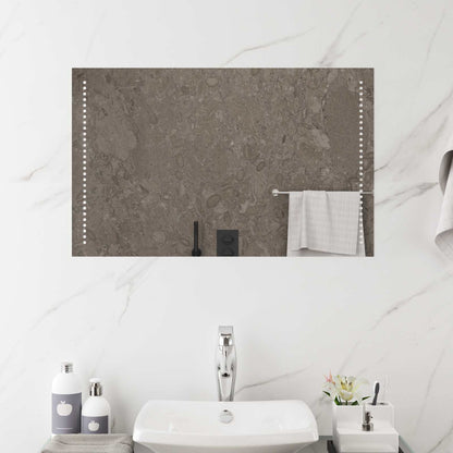 LED Bathroom Mirror Transparent 80 x 50 cm Tempered Glass