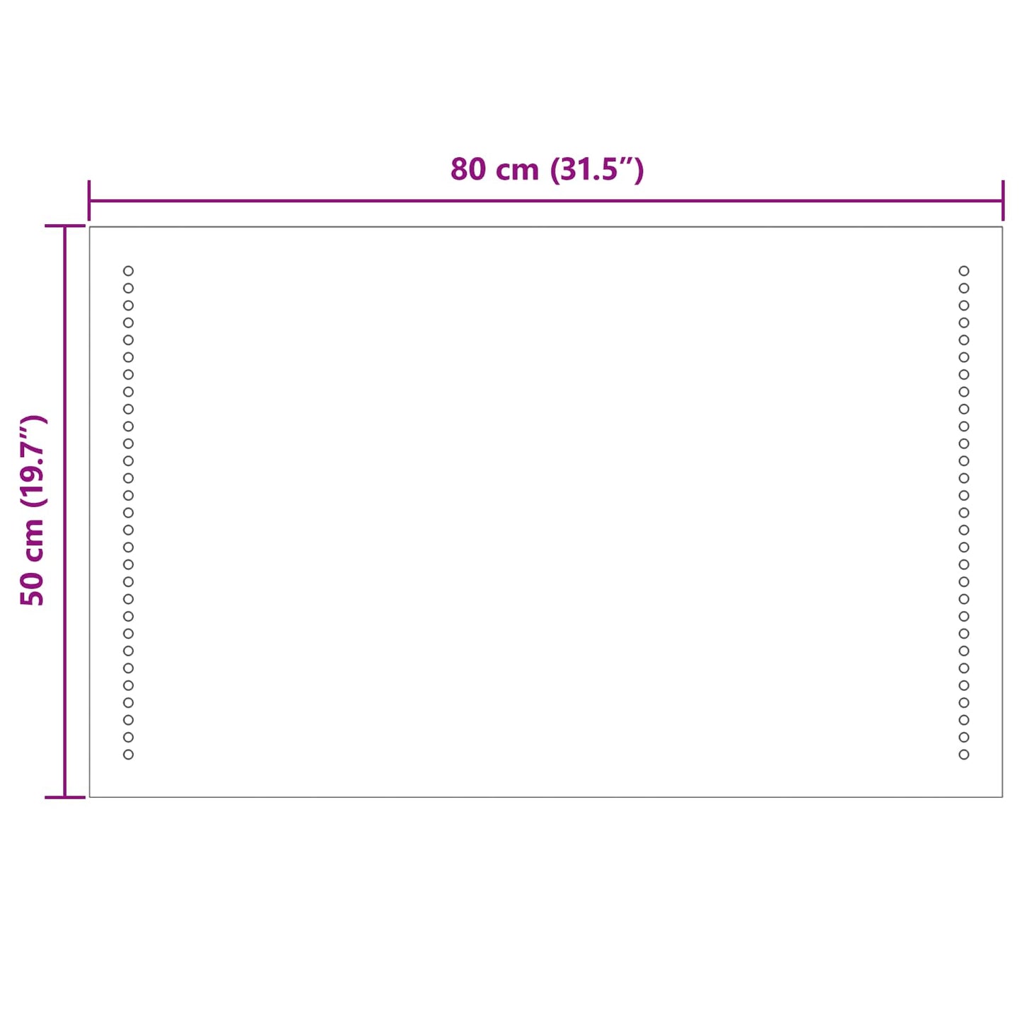 LED Bathroom Mirror Transparent 80 x 50 cm Tempered Glass