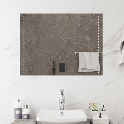 LED Bathroom Mirror Transparent 80 x 60 cm Tempered Glass