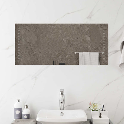 LED Bathroom Mirror Transparent 90 x 40 cm Tempered Glass