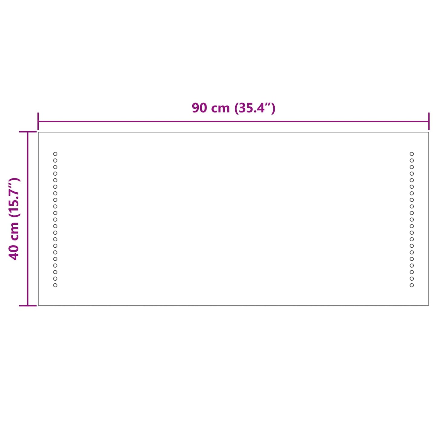 LED Bathroom Mirror Transparent 90 x 40 cm Tempered Glass
