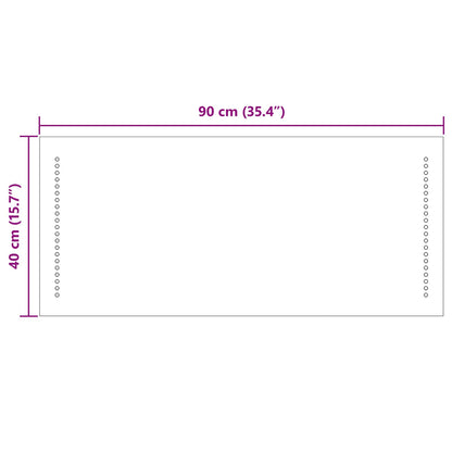 LED Bathroom Mirror Transparent 90 x 40 cm Tempered Glass