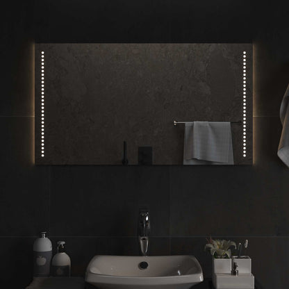 LED Bathroom Mirror Transparent 90 x 50 cm Tempered Glass