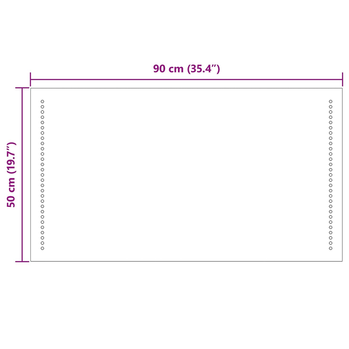 LED Bathroom Mirror Transparent 90 x 50 cm Tempered Glass