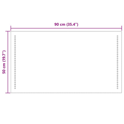 LED Bathroom Mirror Transparent 90 x 50 cm Tempered Glass