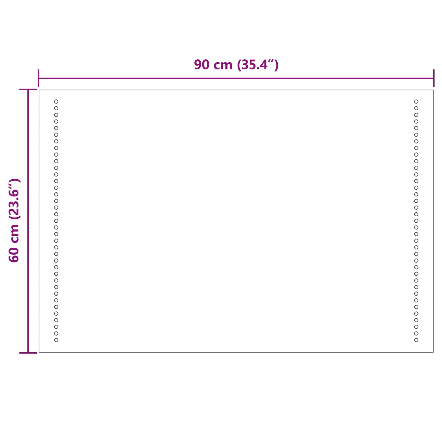 LED Bathroom Mirror Transparent 90 x 60 cm Tempered Glass