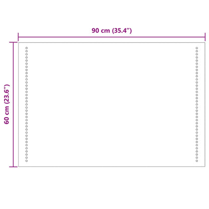 LED Bathroom Mirror Transparent 90 x 60 cm Tempered Glass