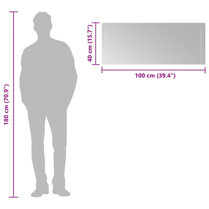 LED Bathroom Mirror Transparent 100 x 40 cm Tempered Glass