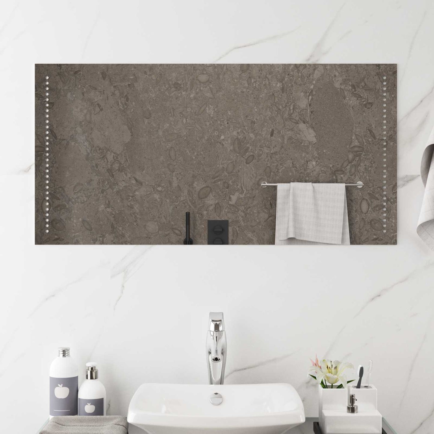 LED Bathroom Mirror Transparent 100 x 50 cm Tempered Glass