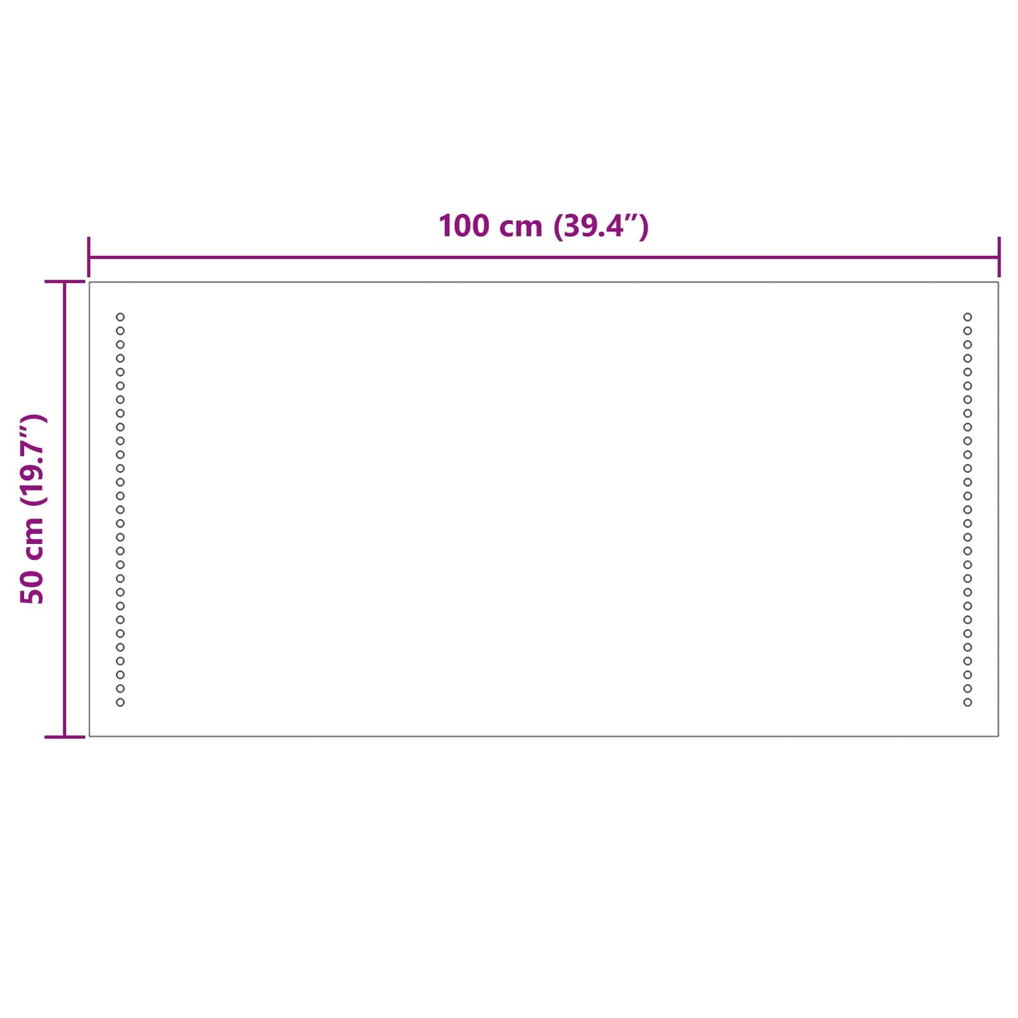 LED Bathroom Mirror Transparent 100 x 50 cm Tempered Glass