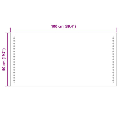LED Bathroom Mirror Transparent 100 x 50 cm Tempered Glass