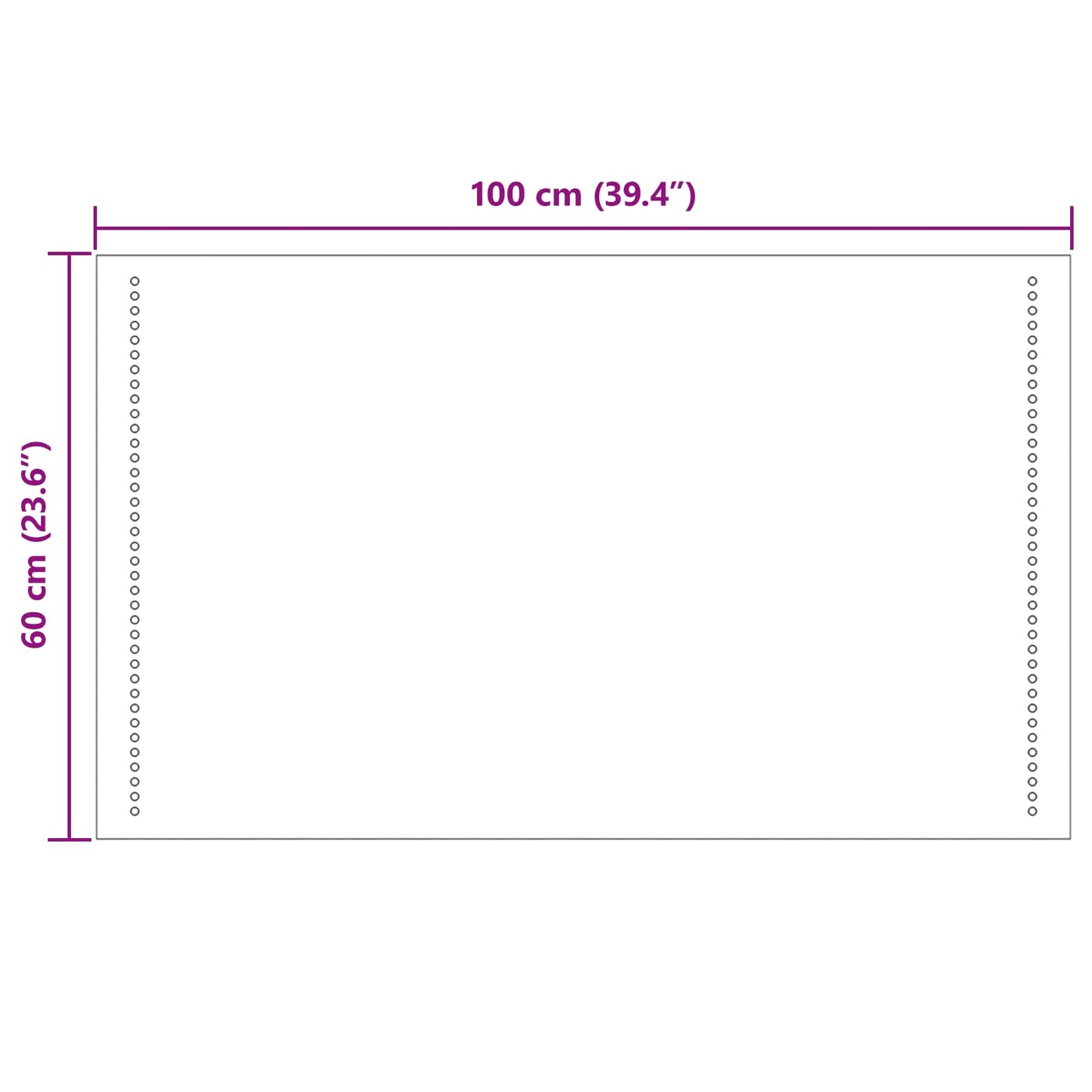 LED Bathroom Mirror Transparent 100 x 60 cm Tempered Glass