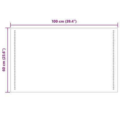 LED Bathroom Mirror Transparent 100 x 60 cm Tempered Glass