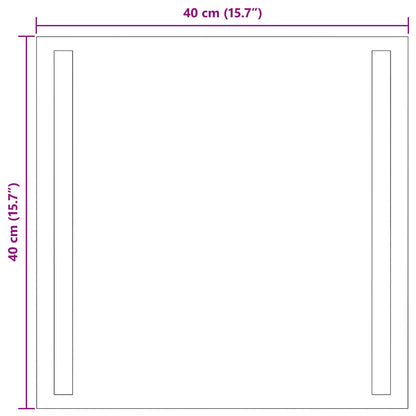 LED Bathroom Mirror Transparent 40 x 40 cm Tempered Glass