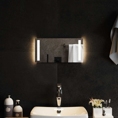 LED Bathroom Mirror Transparent 40 x 20 cm Tempered Glass