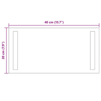 LED Bathroom Mirror Transparent 40 x 20 cm Tempered Glass