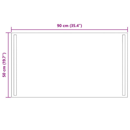 LED Bathroom Mirror Transparent 90 x 50 cm Tempered Glass
