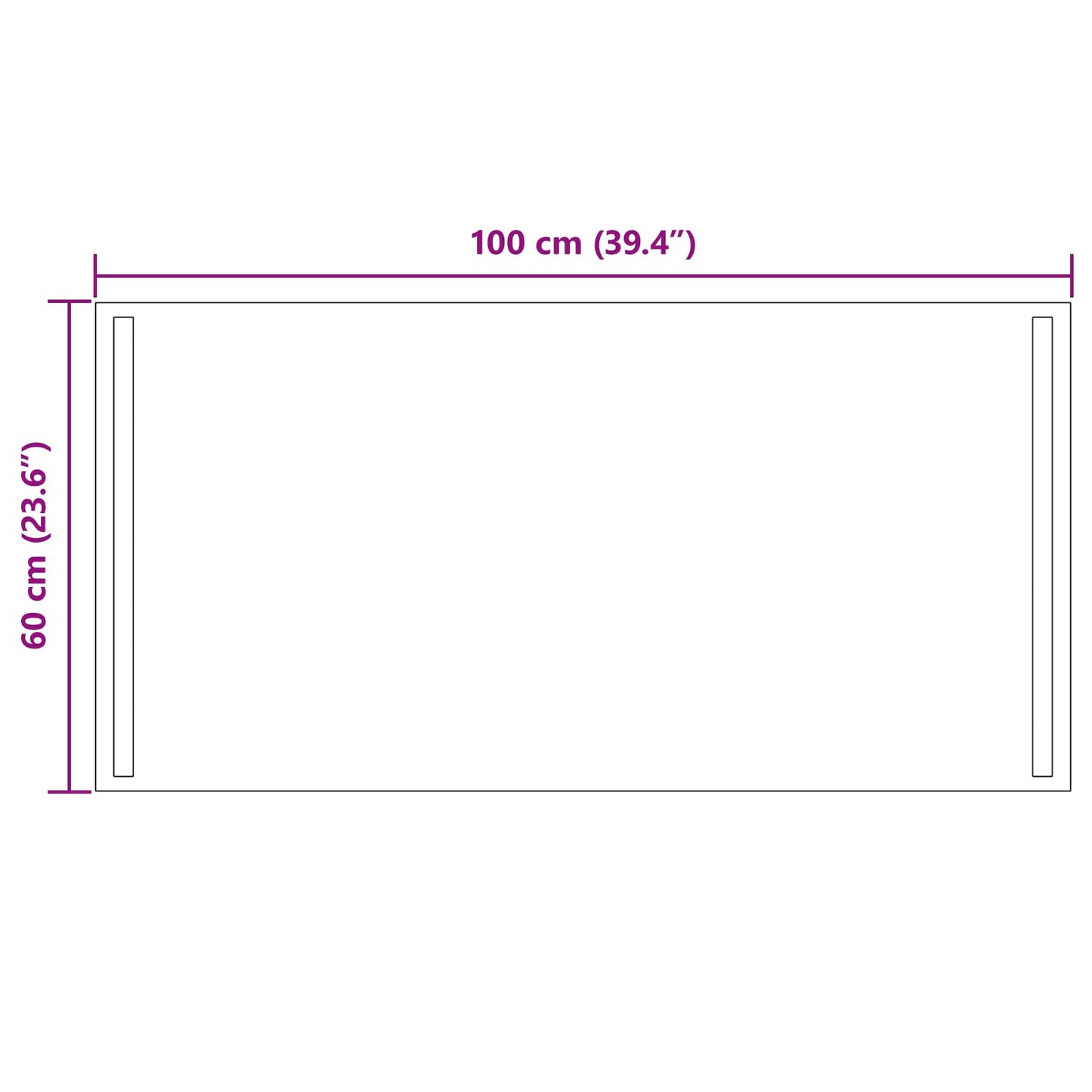 LED Bathroom Mirror Transparent 100 x 60 cm Tempered Glass